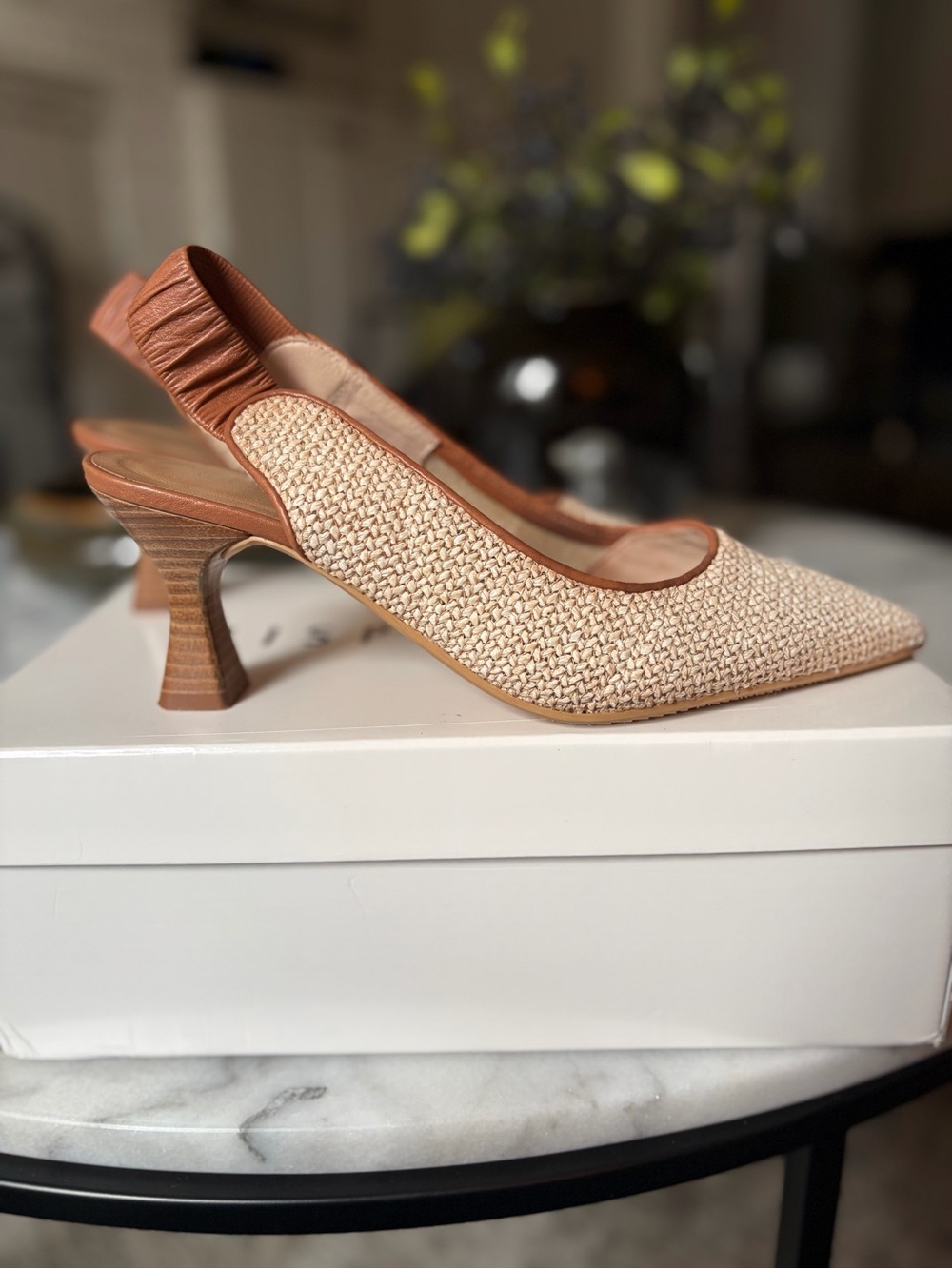 Hispanitas woven raffia slingbacks